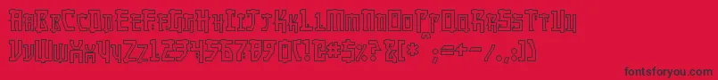 フォントMangaHollow – 赤い背景に黒い文字