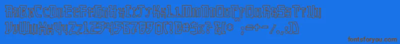 MangaHollow-Schriftart – Braune Schriften auf blauem Hintergrund