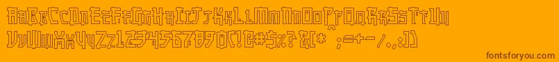 MangaHollow-Schriftart – Braune Schriften auf orangefarbenem Hintergrund