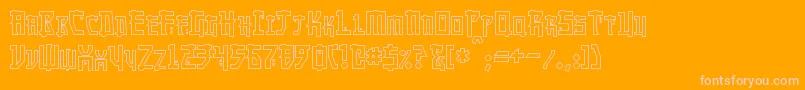 MangaHollow-Schriftart – Rosa Schriften auf orangefarbenem Hintergrund