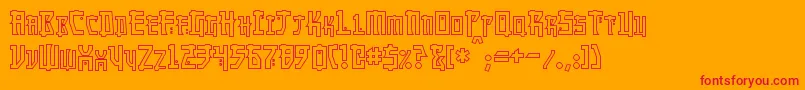 MangaHollow-Schriftart – Rote Schriften auf orangefarbenem Hintergrund