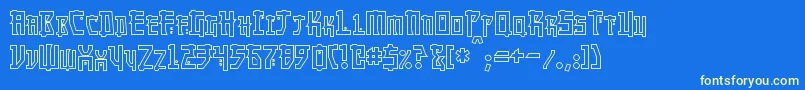 MangaHollow-Schriftart – Gelbe Schriften auf blauem Hintergrund