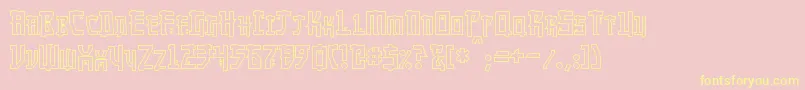 MangaHollow-Schriftart – Gelbe Schriften auf rosa Hintergrund