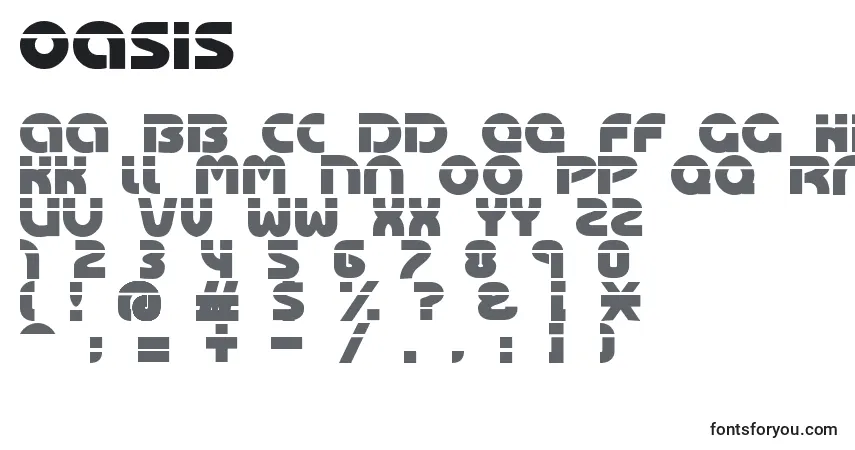 Шрифт Oasis – алфавит, цифры, специальные символы