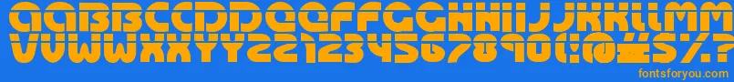 Fonte Oasis – fontes laranjas em um fundo azul