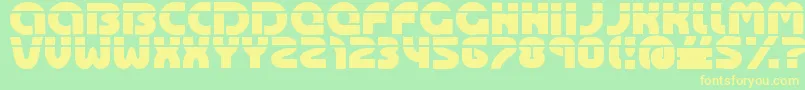 フォントOasis – 黄色の文字が緑の背景にあります