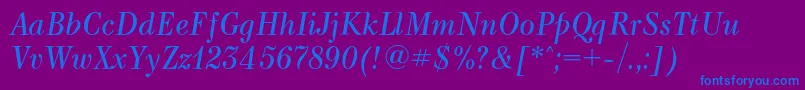 KuzanyancItalic Font – Blue Fonts on Purple Background