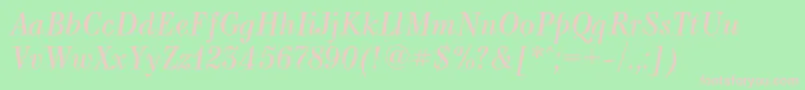 KuzanyancItalic Font – Pink Fonts on Green Background