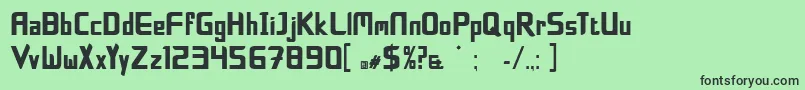 Więcej informacji o czcionce BoldfacelieRegular Czcionka BoldfacelieRegular – czarne czcionki na zielonym tle