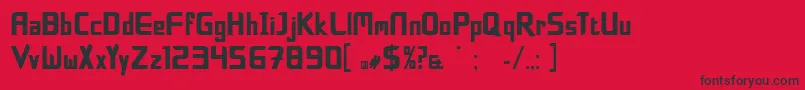 フォントBoldfacelieRegular – 赤い背景に黒い文字