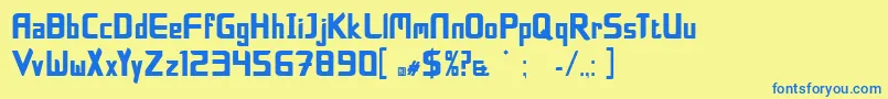 Więcej informacji o czcionce BoldfacelieRegular Czcionka BoldfacelieRegular – niebieskie czcionki na żółtym tle