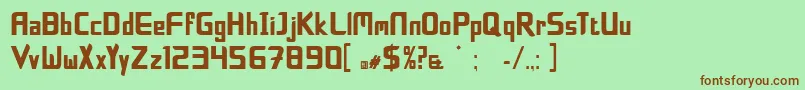 フォントBoldfacelieRegular – 緑の背景に茶色のフォント