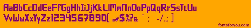 Czcionka BoldfacelieRegular – fioletowe czcionki na pomarańczowym tle