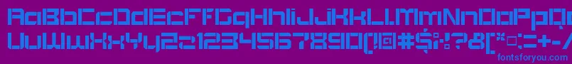 BlockoutOpenbold-Schriftart – Blaue Schriften auf violettem Hintergrund