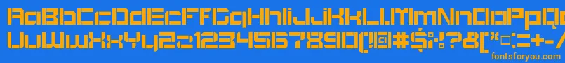 BlockoutOpenbold Font – Orange Fonts on Blue Background