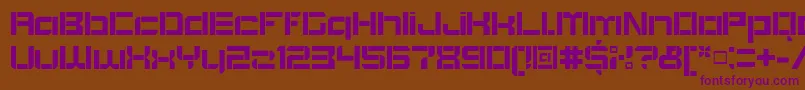 BlockoutOpenbold-fontti – violetit fontit ruskealla taustalla