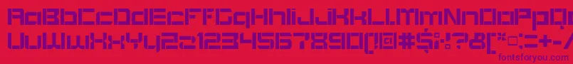 BlockoutOpenbold-fontti – violetit fontit punaisella taustalla