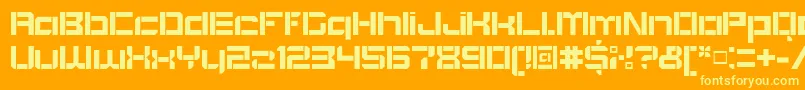 BlockoutOpenbold-fontti – keltaiset fontit oranssilla taustalla