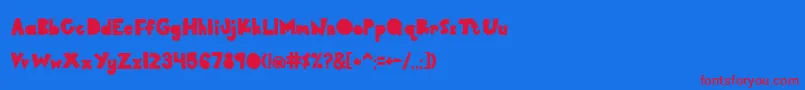 PaperCutout Font – Red Fonts on Blue Background