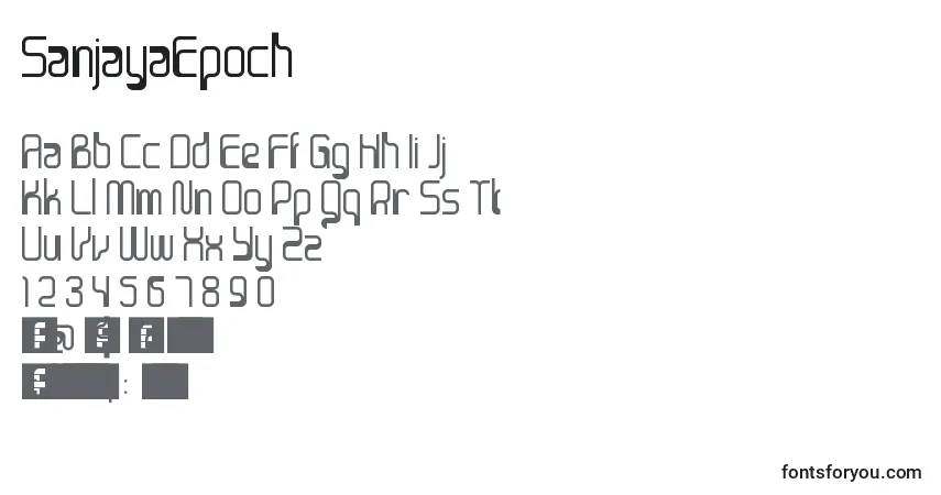 Fuente SanjayaEpoch - alfabeto, números, caracteres especiales