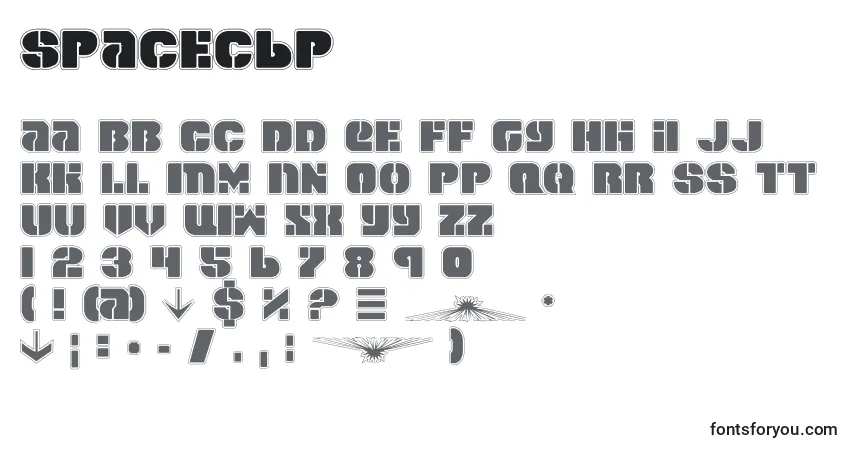 Spacec6pフォント–アルファベット、数字、特殊文字