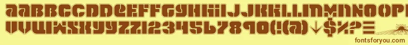 Spacec6p Font – Brown Fonts on Yellow Background