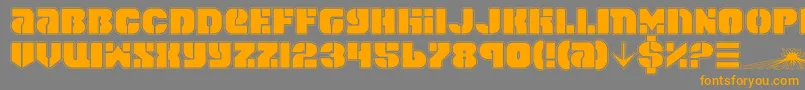 Spacec6p Font – Orange Fonts on Gray Background