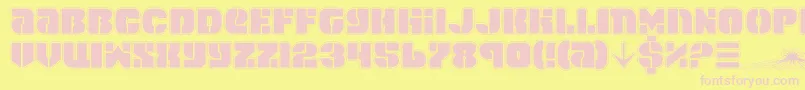 Spacec6p Font – Pink Fonts on Yellow Background