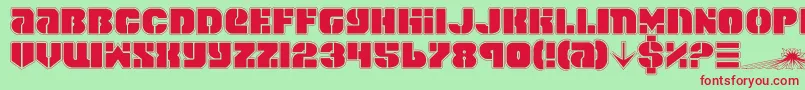 Spacec6p Font – Red Fonts on Green Background