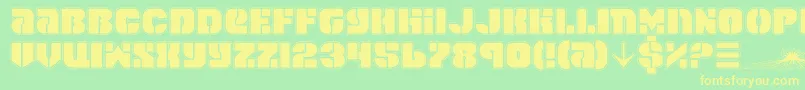 Spacec6p Font – Yellow Fonts on Green Background