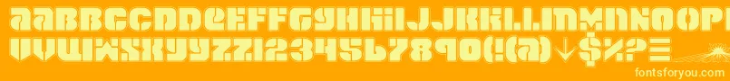 Spacec6p Font – Yellow Fonts on Orange Background