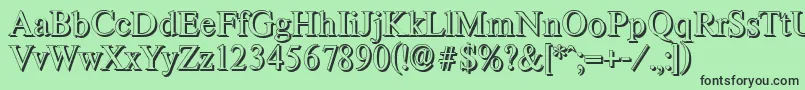 フォントThamesshadowRegular – 緑の背景に黒い文字
