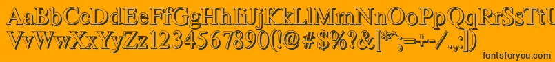 Шрифт ThamesshadowRegular – чёрные шрифты на оранжевом фоне