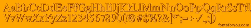Czcionka ThamesshadowRegular – brązowe czcionki na pomarańczowym tle