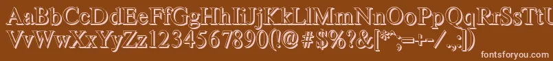 Шрифт ThamesshadowRegular – розовые шрифты на коричневом фоне