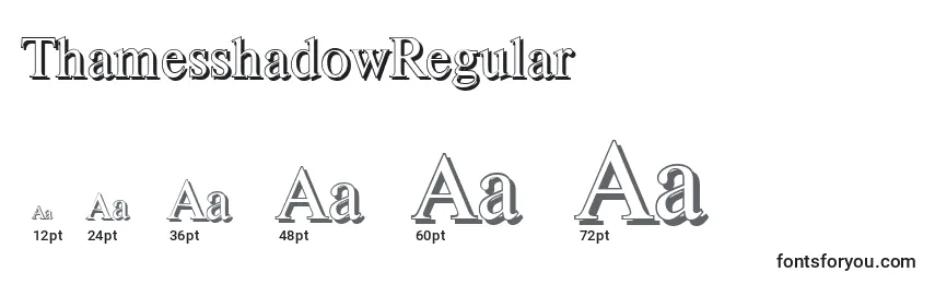 ThamesshadowRegular font sizes