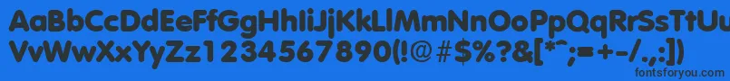 フォントVolkswagenExtrabold – 黒い文字の青い背景