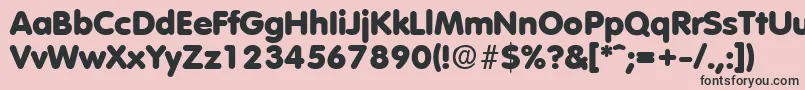 フォントVolkswagenExtrabold – ピンクの背景に黒い文字