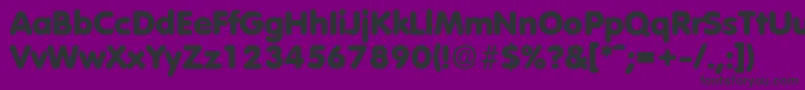 VolkswagenExtrabold-Schriftart – Schwarze Schriften auf violettem Hintergrund