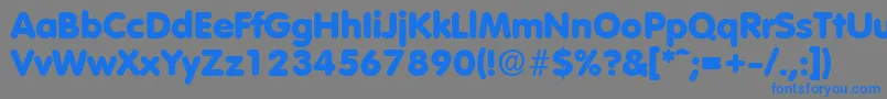フォントVolkswagenExtrabold – 灰色の背景に青い文字