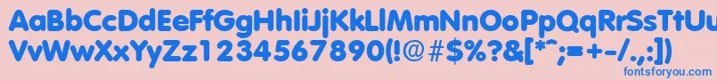 フォントVolkswagenExtrabold – ピンクの背景に青い文字
