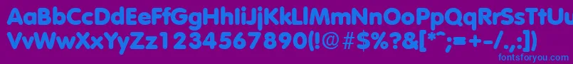 フォントVolkswagenExtrabold – 紫色の背景に青い文字