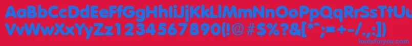 フォントVolkswagenExtrabold – 赤い背景に青い文字