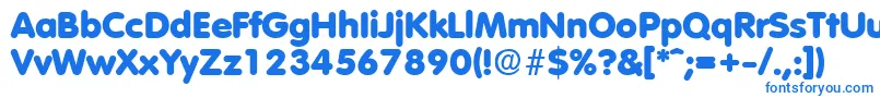 フォントVolkswagenExtrabold – 白い背景に青い文字