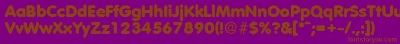 フォントVolkswagenExtrabold – 紫色の背景に茶色のフォント