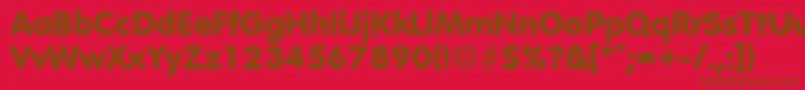 VolkswagenExtrabold-fontti – ruskeat fontit punaisella taustalla