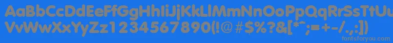 フォントVolkswagenExtrabold – 青い背景に灰色の文字
