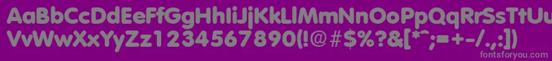 フォントVolkswagenExtrabold – 紫の背景に灰色の文字