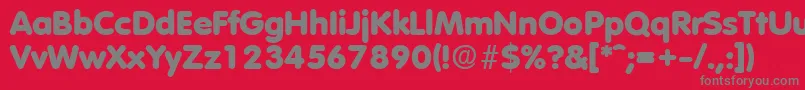 フォントVolkswagenExtrabold – 赤い背景に灰色の文字