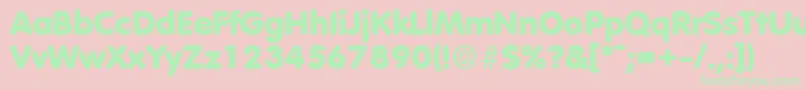 フォントVolkswagenExtrabold – ピンクの背景に緑の文字